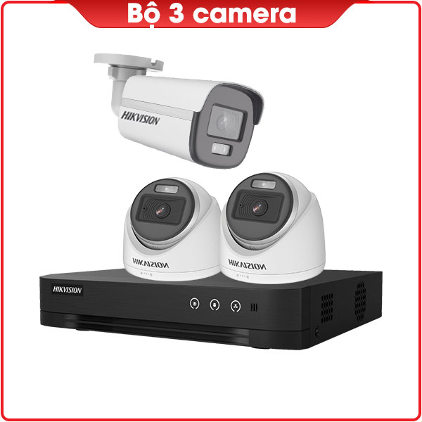 Bộ 3 Camera HIKVISION 2MP - Thu Tiếng - Có Màu Ban Đêm