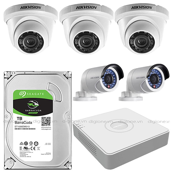 Bộ 5 Mắt Camera HIKVISION 2.0mp - Hình ảnh 2